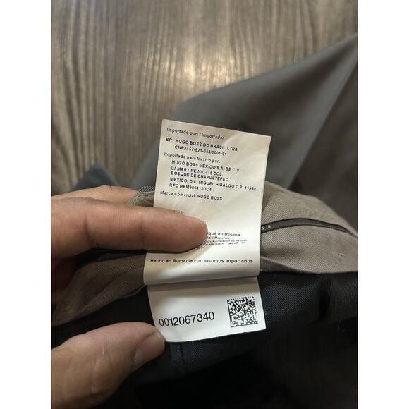 Hugo Boss Pants Mens 36R Gray Flat Front Polyester Suit Dress‎ Trousers - Picture 8 of 9